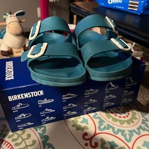 Birkenstock Arizona EVA Turquoise Size 39 Sandals With Box